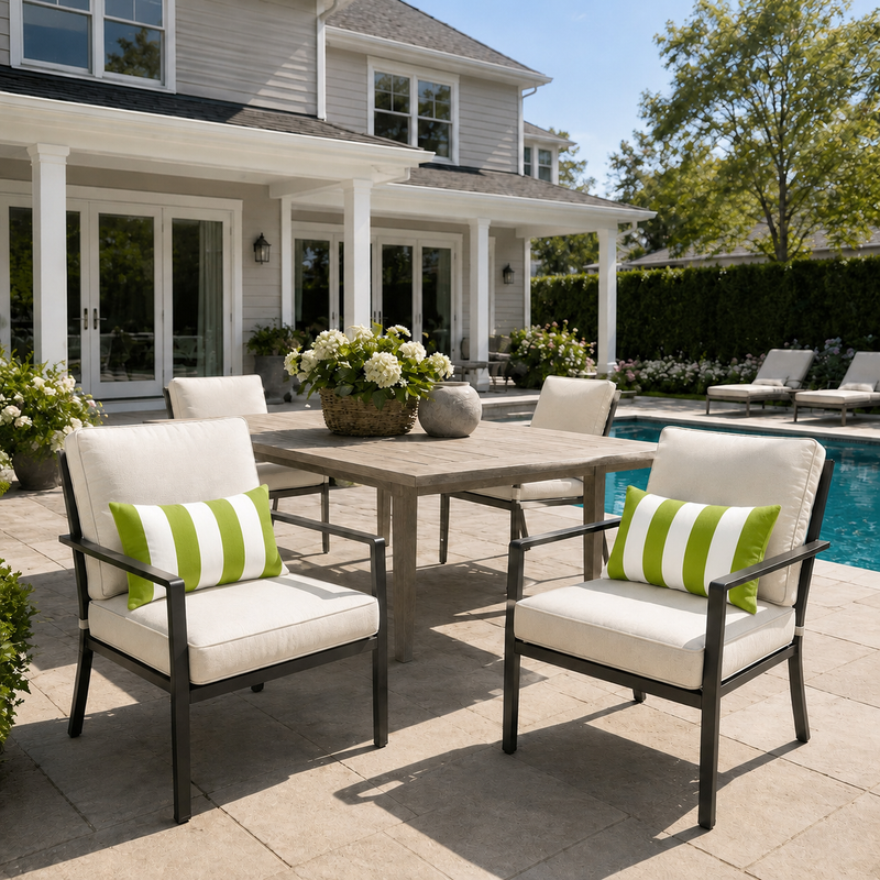 2 Pack Outdoor Lumbar Pillow Covers - 12x20 Inch by HouseOfZazla