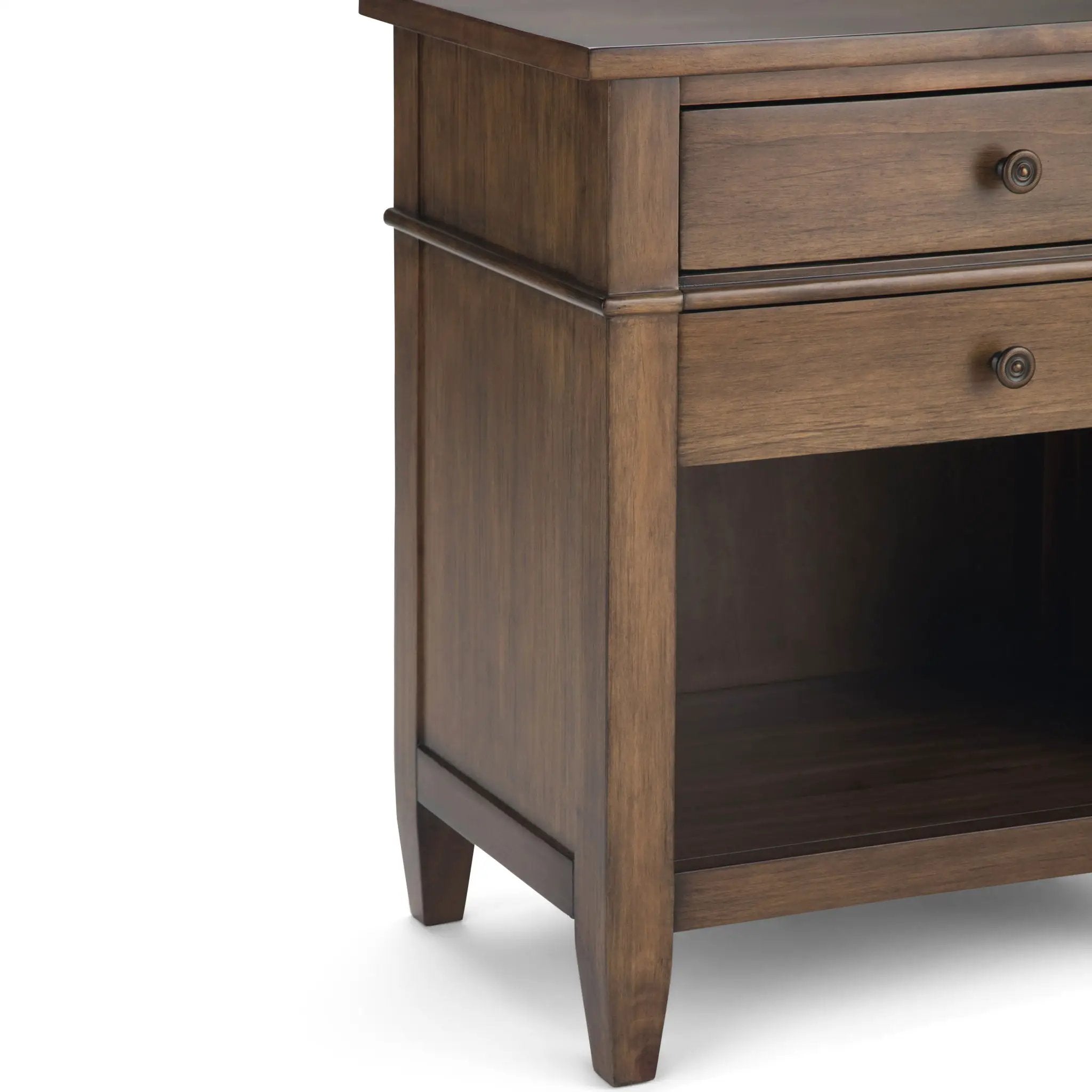 Carlton - Bedside Table - Rustic Natural Aged Brown by Unique Piece Furniture