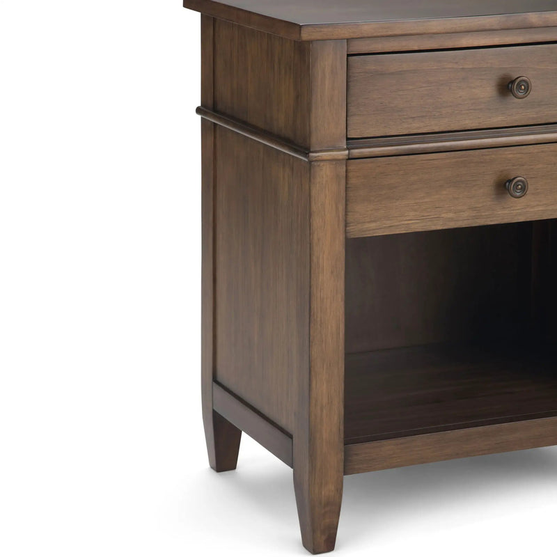 Carlton - Bedside Table - Rustic Natural Aged Brown by HouseOfZazla