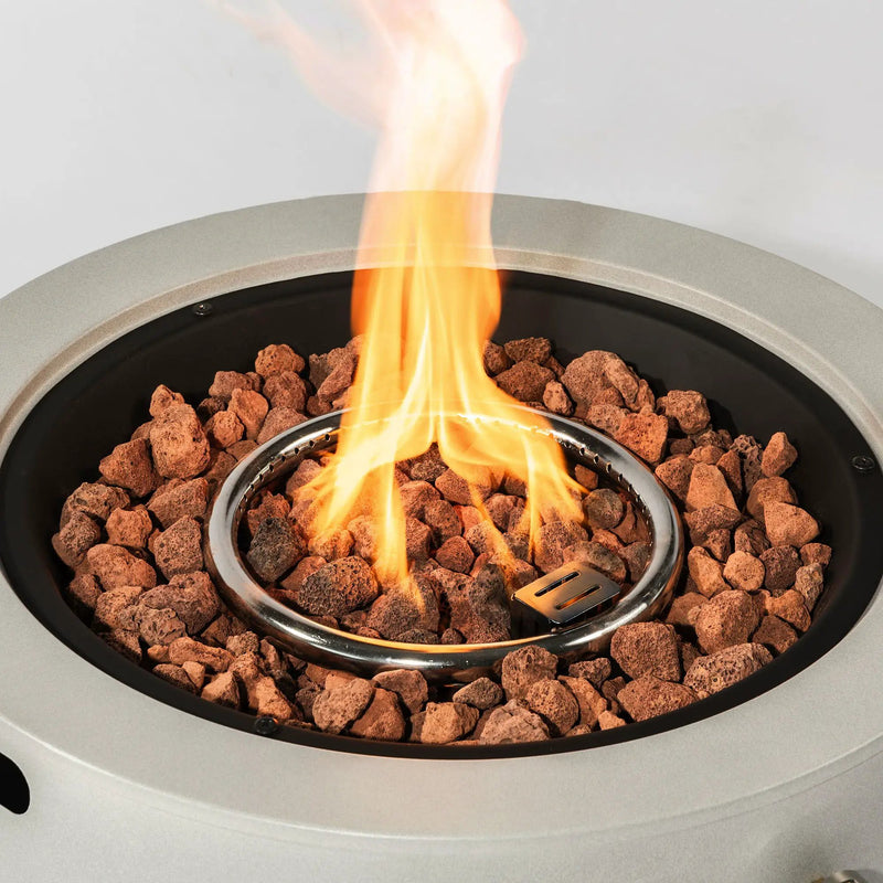 Propane Gas Fire Pit Bowl, 40000 Btu, Round For Outside - Gray by HouseOfZazla