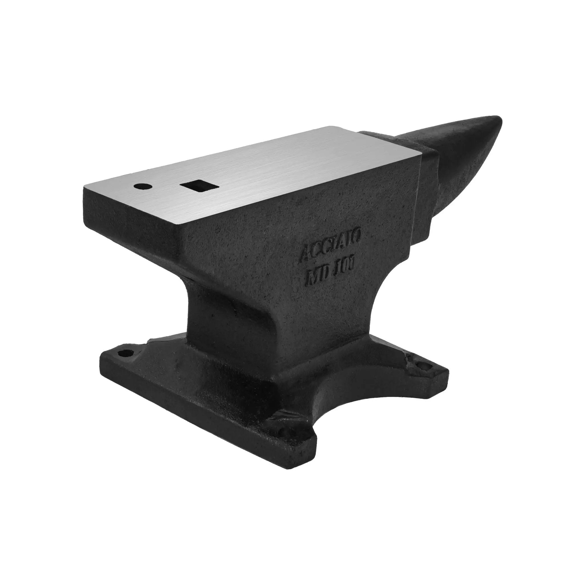 100 Lbs Single Horn Anvil, 4 Holes - Black by HouseOfZazla