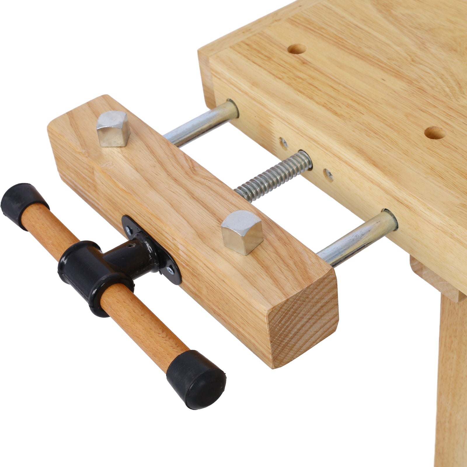 55" Wood Workbench For Garage Workshop And Home - Natural by HouseOfZazla