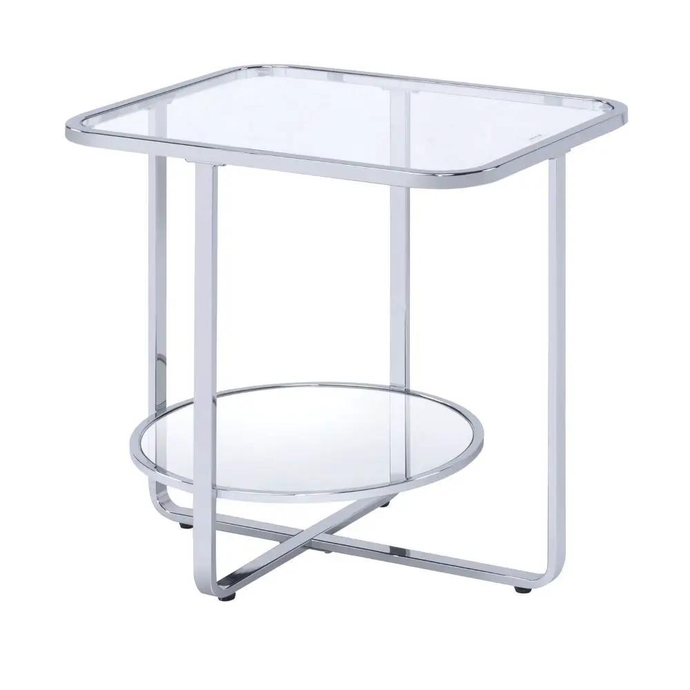 Hollo - End Table - Glass & Chrome by Unique Piece Furniture