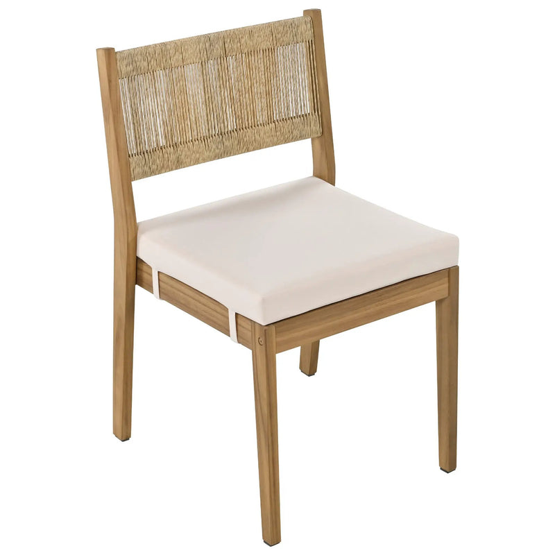 U_Style Multi-Person Outdoor Acacia Wood Dining Table and Chair Set by HouseOfZazla