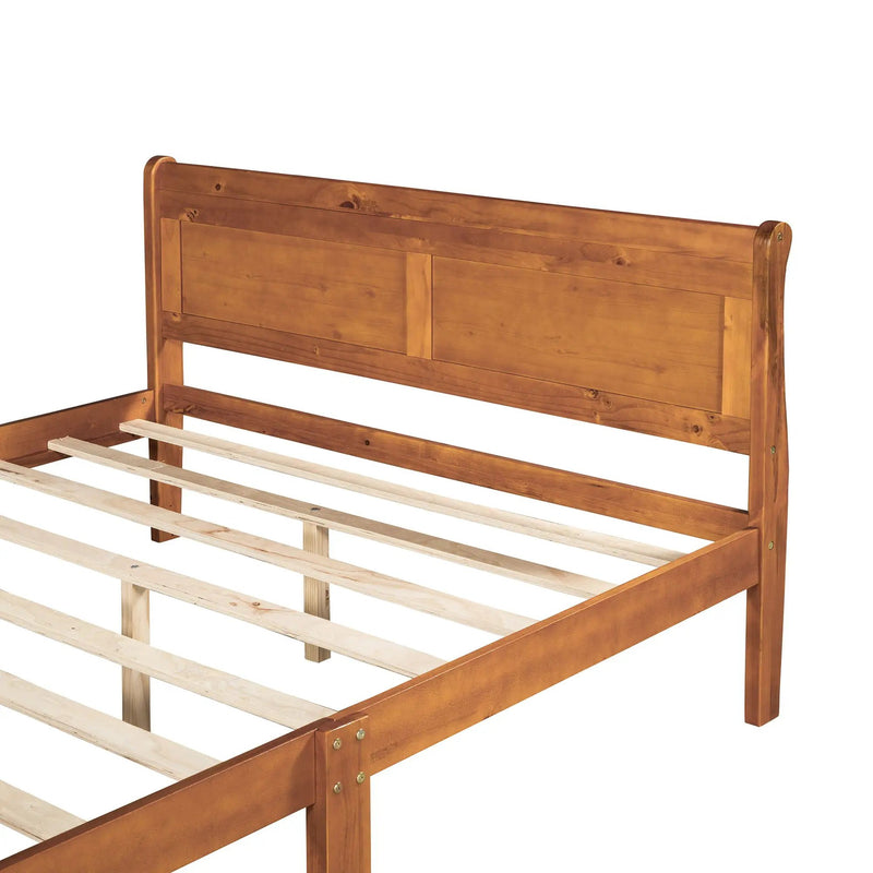 Platform Bed Frame Mattress Foundation Sleigh Bed With Headboard / Footboard / Wood Slat Suppor by HouseOfZazla