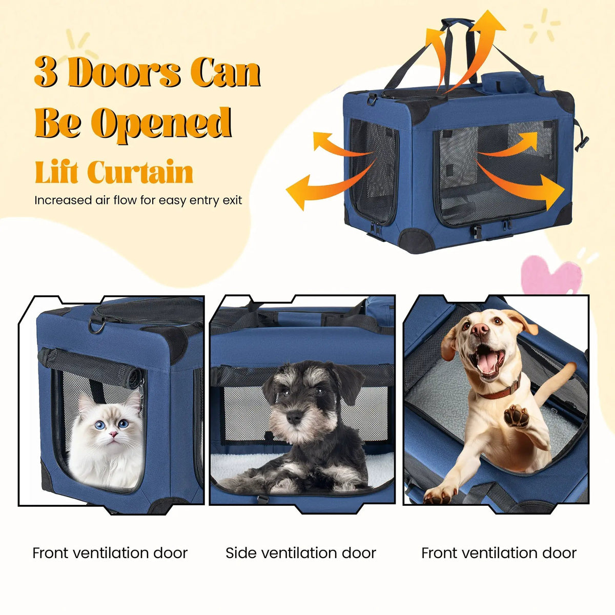 32'' Soft Dog Crates Kennel - Portable Folding Pet Carrier by HouseOfZazla