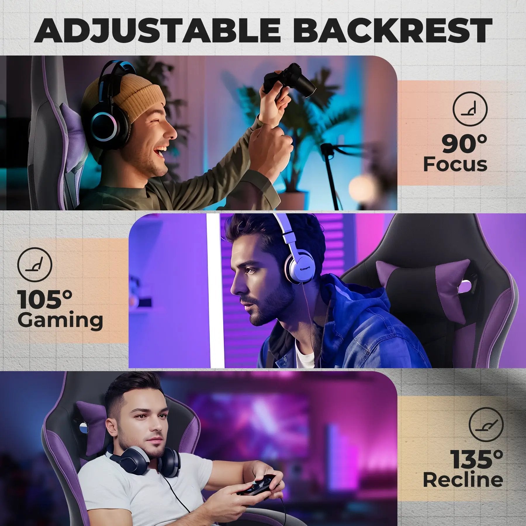Gaming Chair with Footrest and Massage Lumbar Support by HouseOfZazla