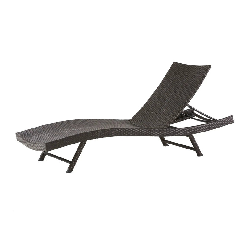 Kauai - Modern Style Wicker Chaise Lounge - Brown Multi by HouseOfZazla