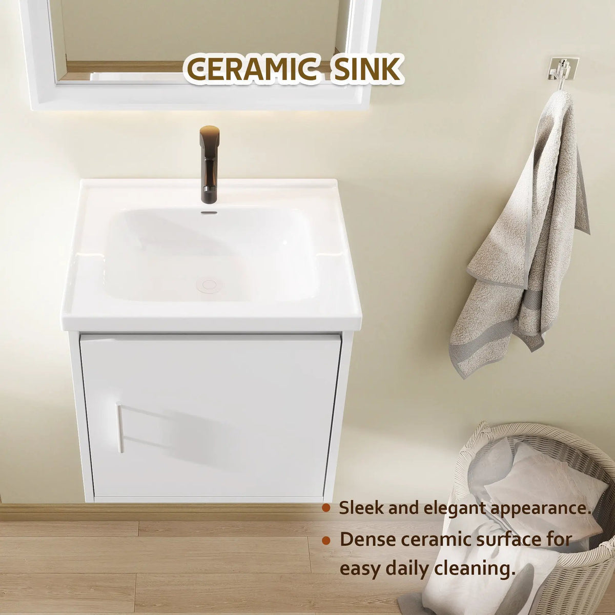 20" Floating Bathroom Vanity, Wall Mounted Plywood Cabinet by HouseOfZazla