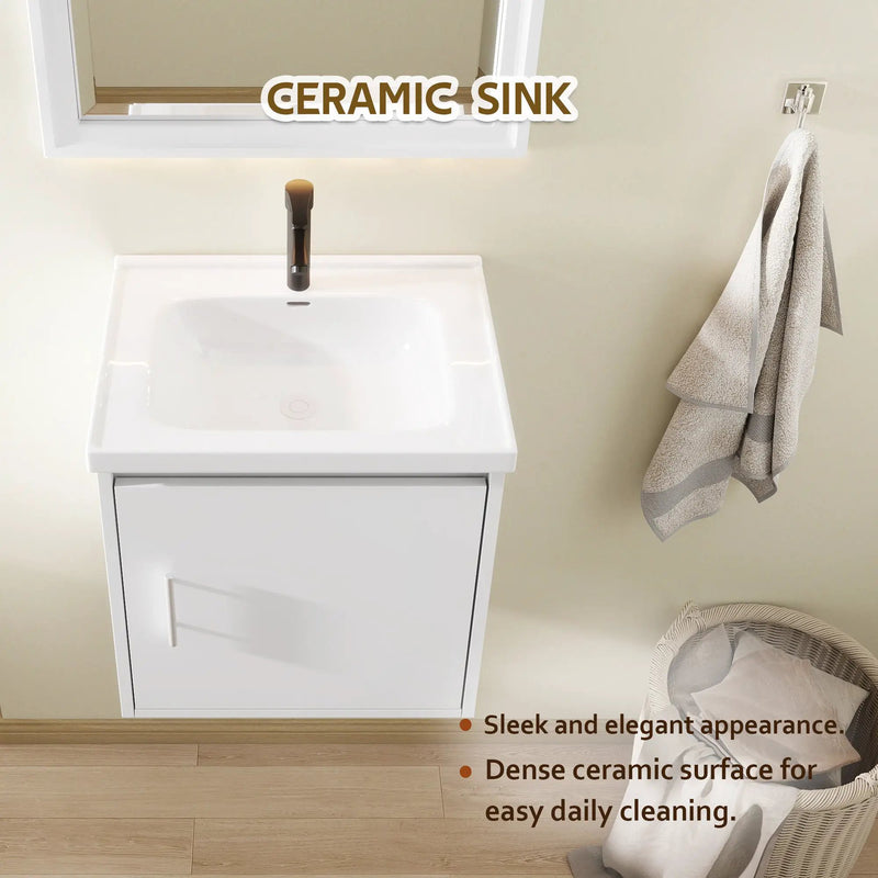 20" Floating Bathroom Vanity, Wall Mounted Plywood Cabinet by HouseOfZazla