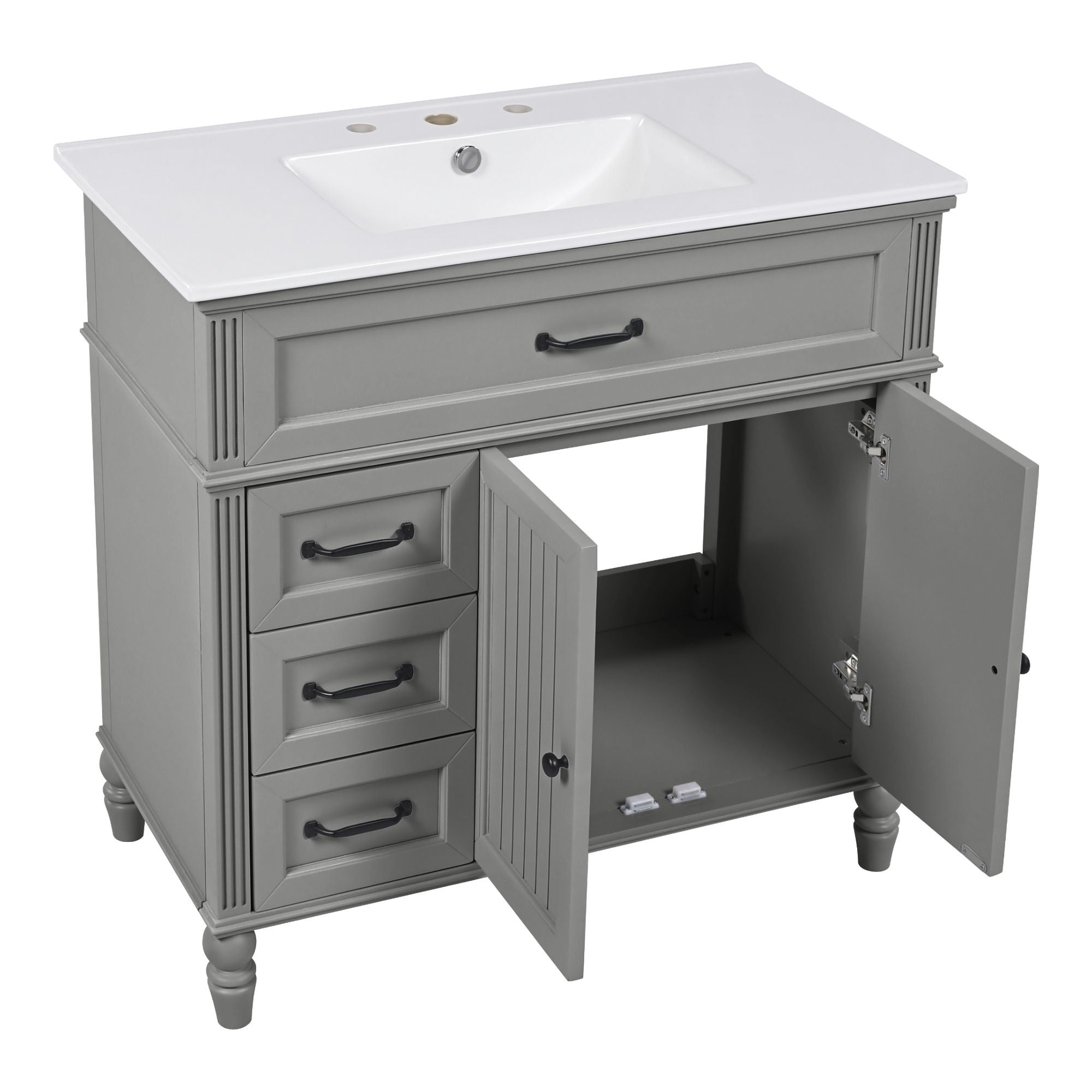 Bathroom Vanity With Sink, Freestanding Cabinet & Drawers by HouseOfZazla