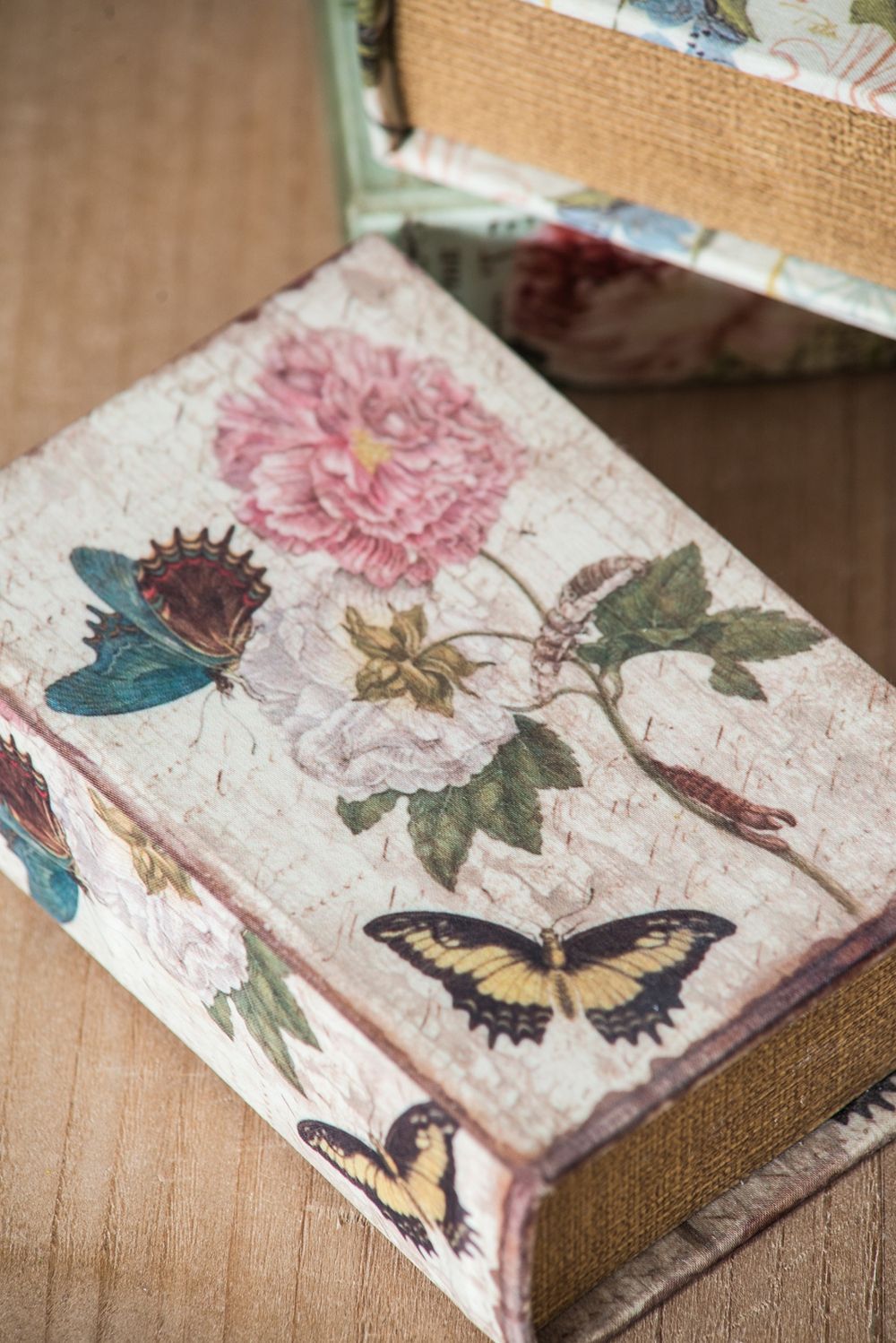 Book Boxes With Birds, Flowers, And Handwriting Design (Set of 4) - Multi by HouseOfZazla