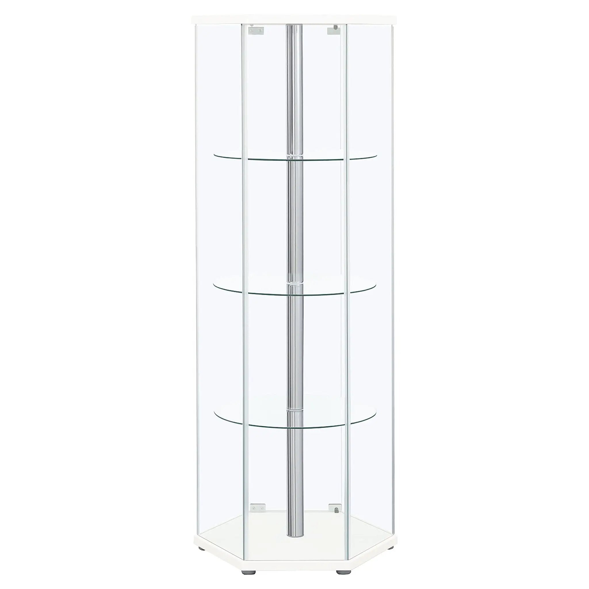 Tenley - 4 Shelf Curio Cabinet With Hexagonal Design by HouseOfZazla