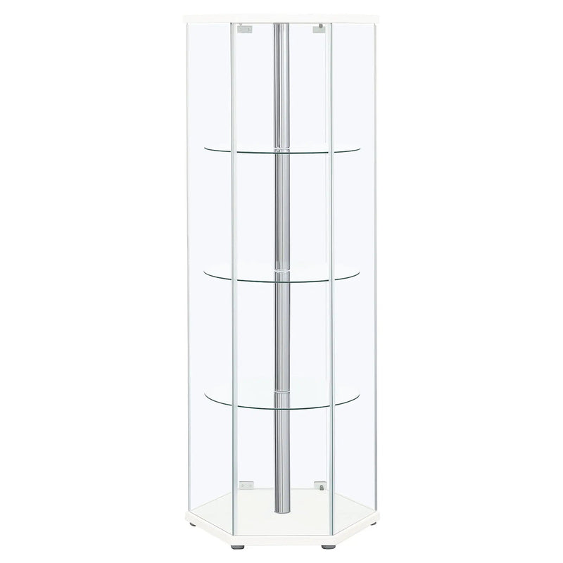 Tenley - 4 Shelf Curio Cabinet With Hexagonal Design by HouseOfZazla