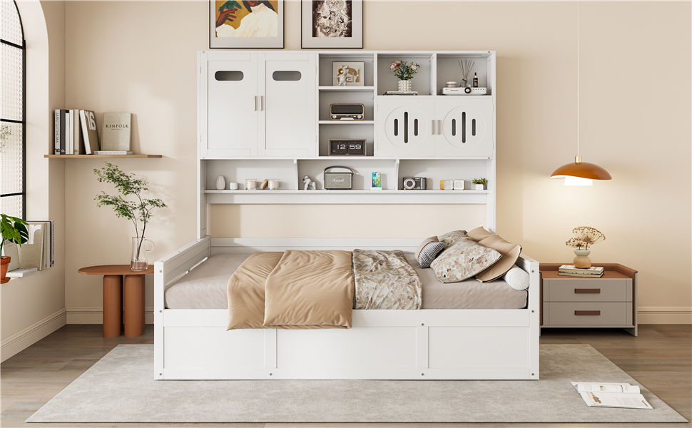 Daybed With All-In-One Cabinet And Shelf by HouseOfZazla