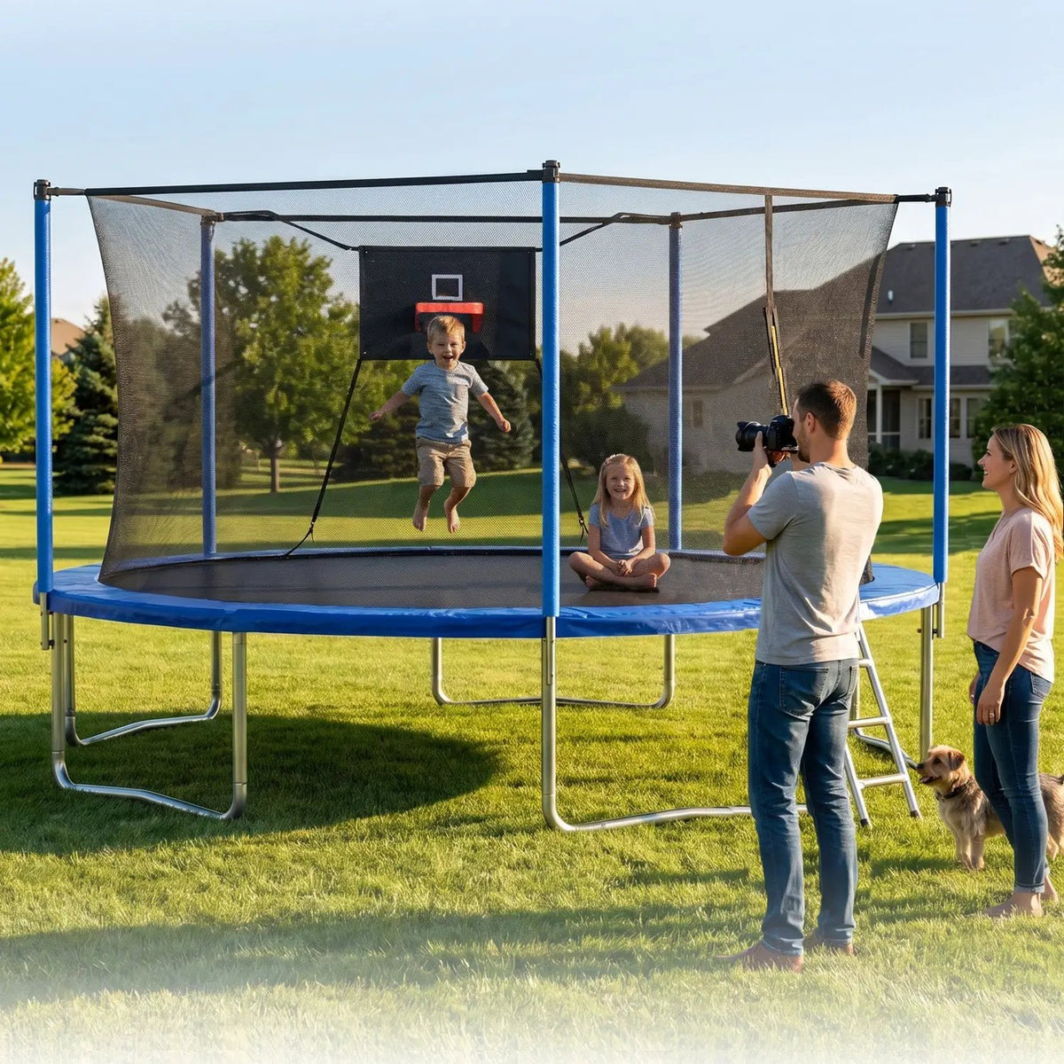 14FT Trampoline with Enclosure Net by HouseOfZazla