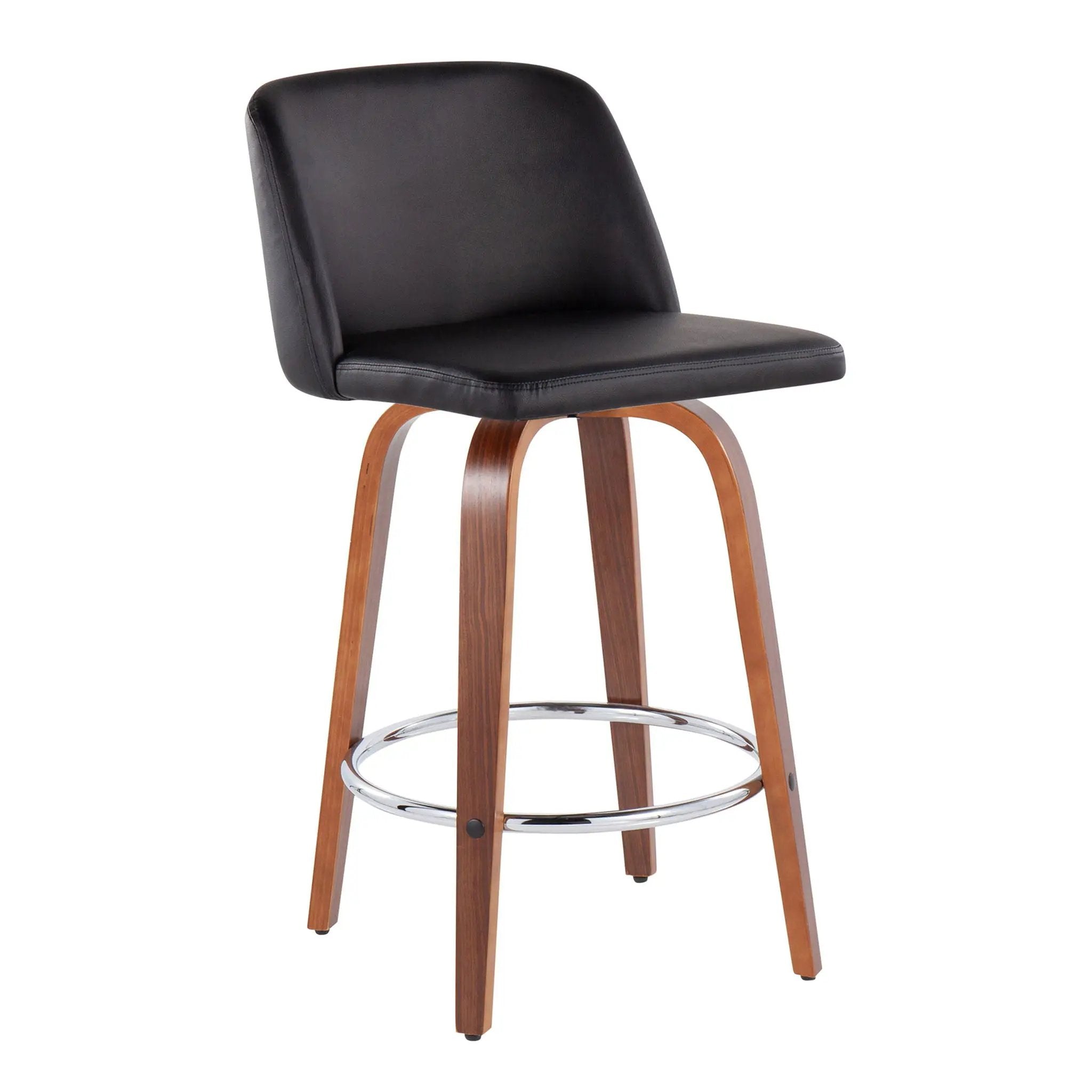 Toriano - Mid-Century Modern Fixed Height Counter Stool With Round Footrest (Set of 2) by Unique Piece Furniture