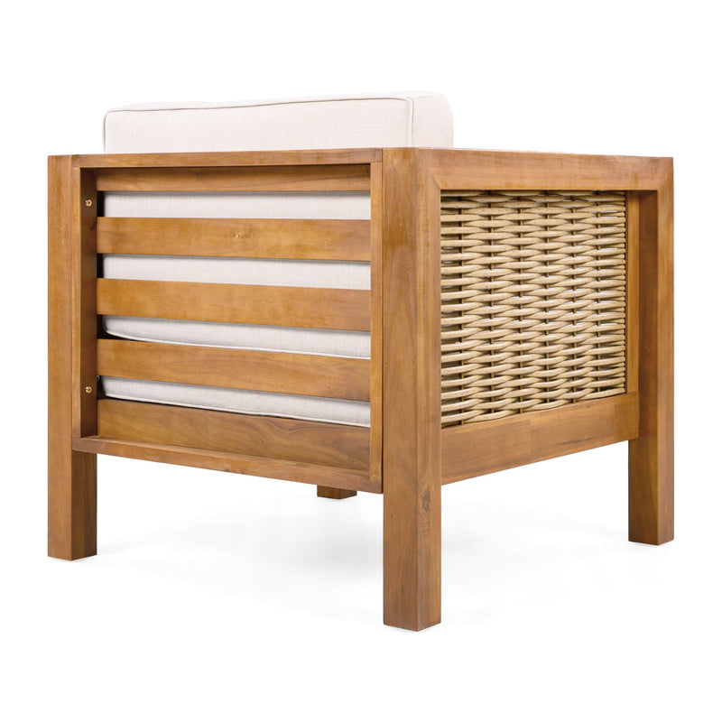 Outdoor Club Chair With Wicker Armrest by HouseOfZazla