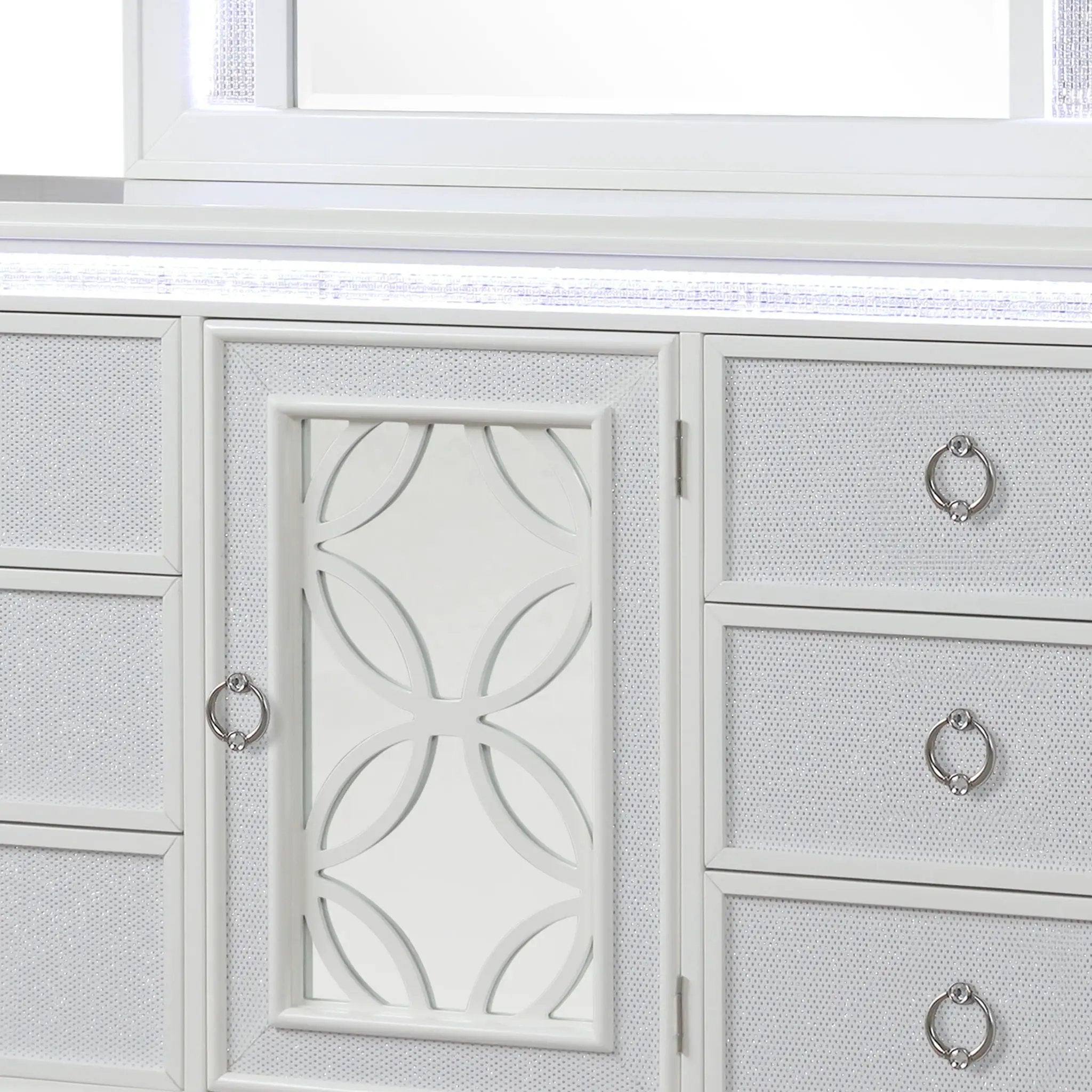Abigale - 6 Drawer Dresser With LED (Includes Dresser Only, Mirror Not Included) - White by HouseOfZazla