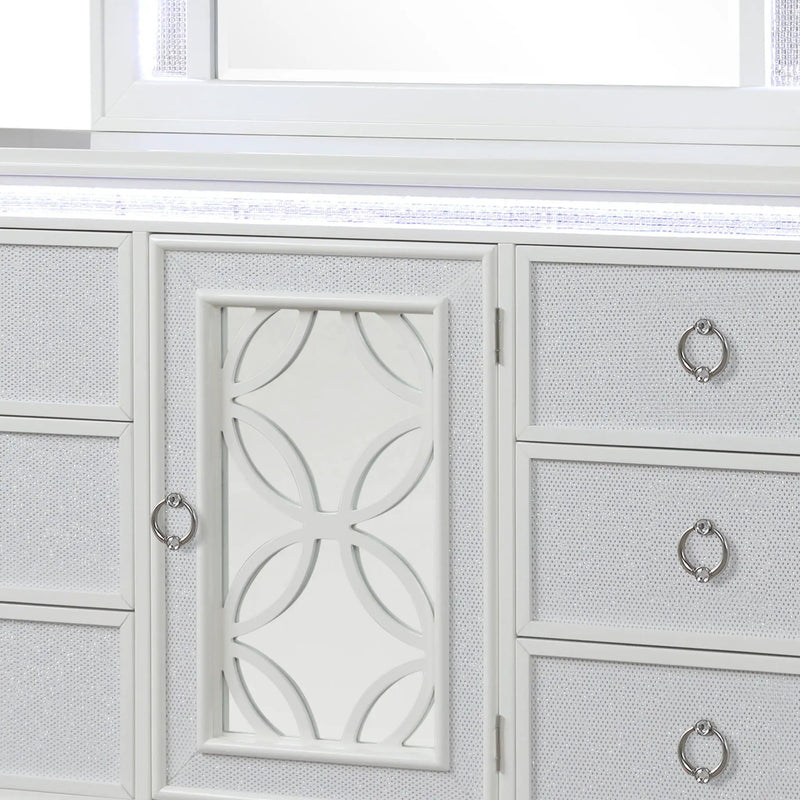 Abigale - 6 Drawer Dresser With LED (Includes Dresser Only, Mirror Not Included) - White by HouseOfZazla