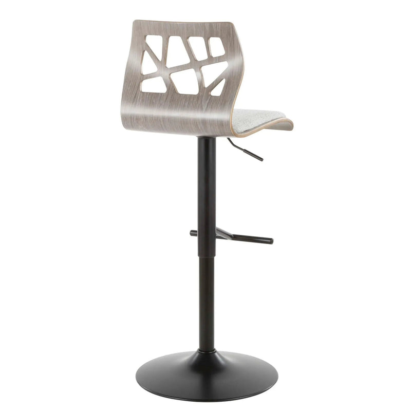 Folia - Mid Century Modern Adjustable Barstool With Swivel With Straight T Footrest (Set of 3) by Unique Piece Furniture