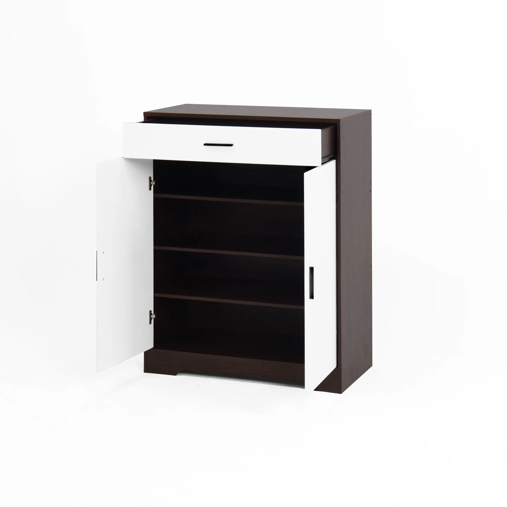 Freestanding Wooden Shoe Cabinet, 4 Tier Organizer With Drawer by HouseOfZazla