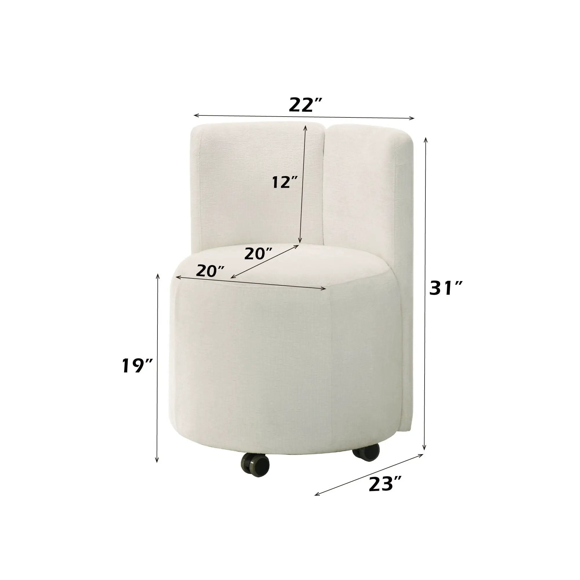 Side Chair With Swivel (Set of 2) - White by HouseOfZazla
