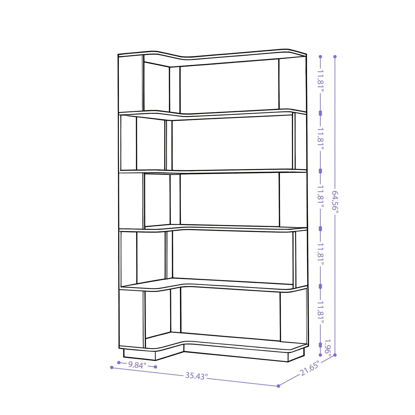 L-Shaped Corner Bookshelf by HouseOfZazla