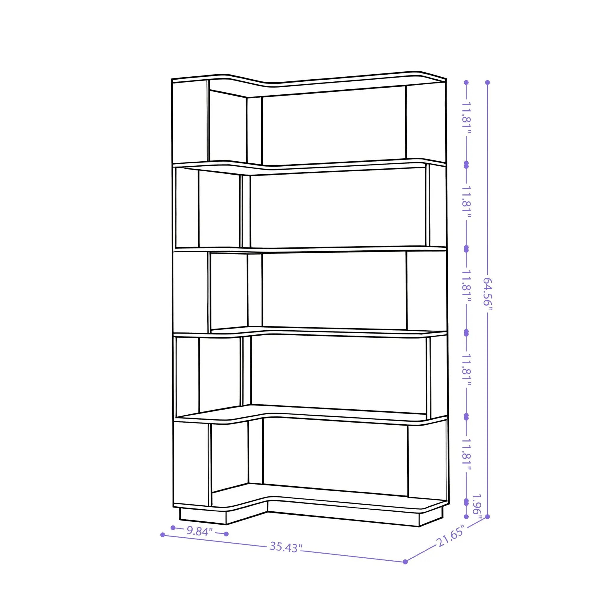 L-Shaped Corner Bookshelf by HouseOfZazla