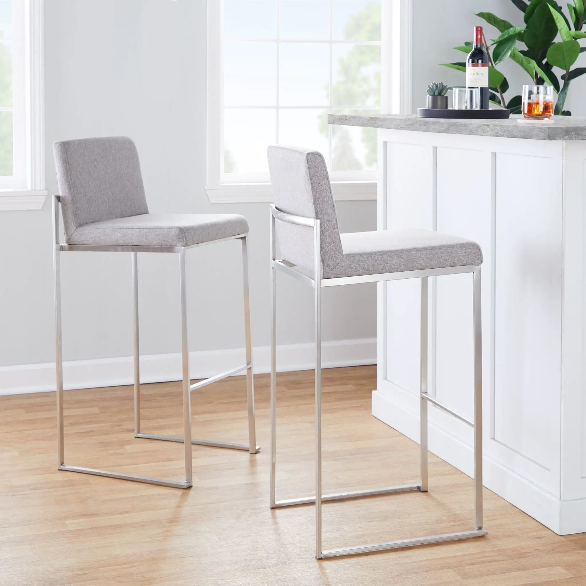 Fuji - Contemporary And Modern Elegance High Back Barstool by Unique Piece Furniture