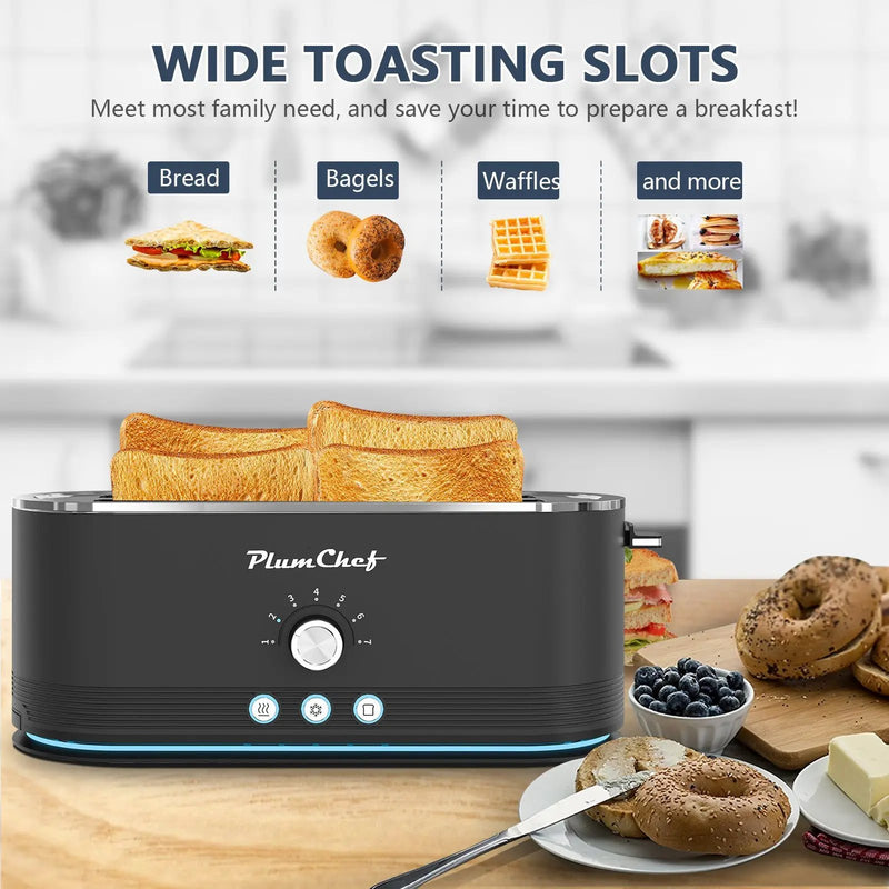 4-Slice Stainless Steel Toaster with 7 Browning Settings by HouseOfZazla