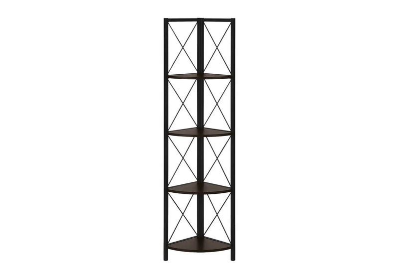 4-Tier Corner Bookshelf with Marble Look and Metal Frame by HouseOfZazla