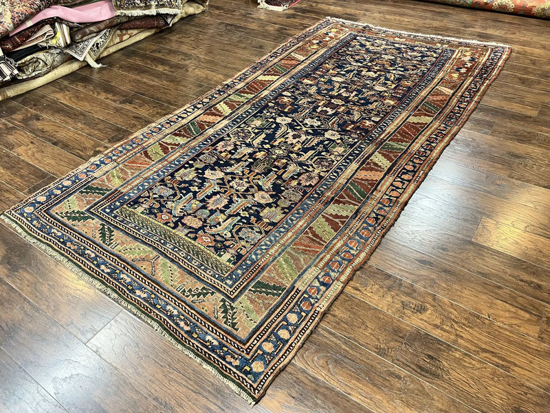 Caucasian Kalegy Rug 6x11, Wide Runner, Wool Hand Knotted Carpet, Navy Blue Tribal Rug, 1920s Antique Rug, 6 x 11 Oriental Carpet by Jewel Rugs