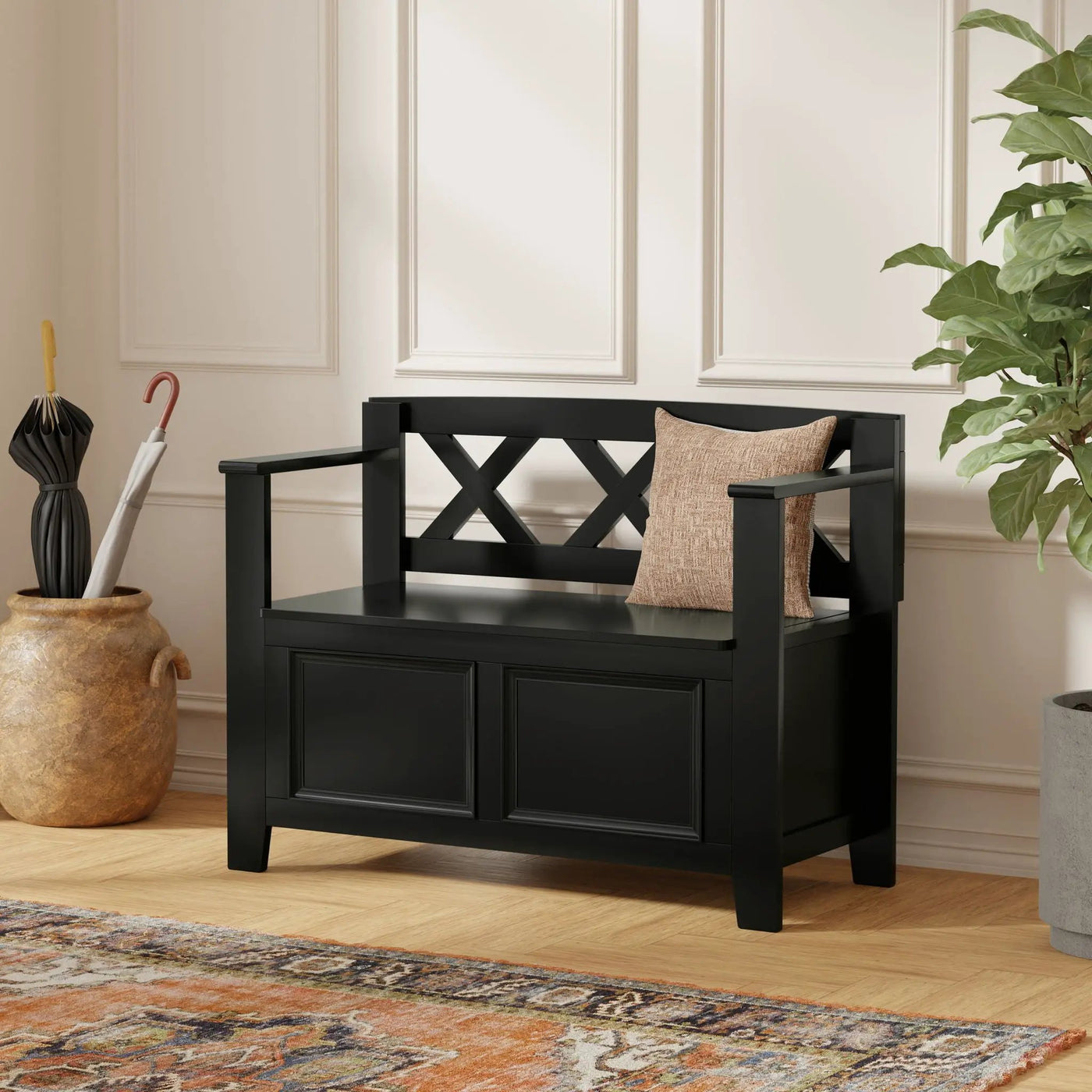 Amherst - Small Transitional Entryway Storage Bench by HouseOfZazla