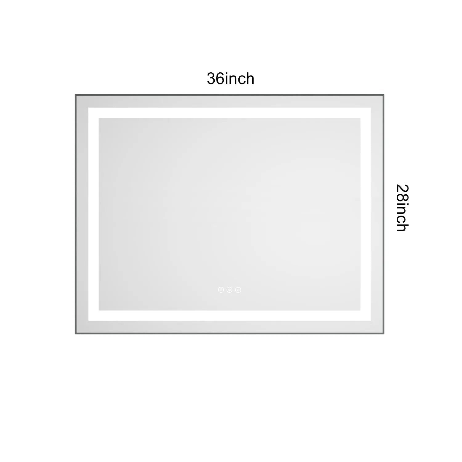 36" x 28" LED Bathroom Mirror with Front and Backlight by HouseOfZazla