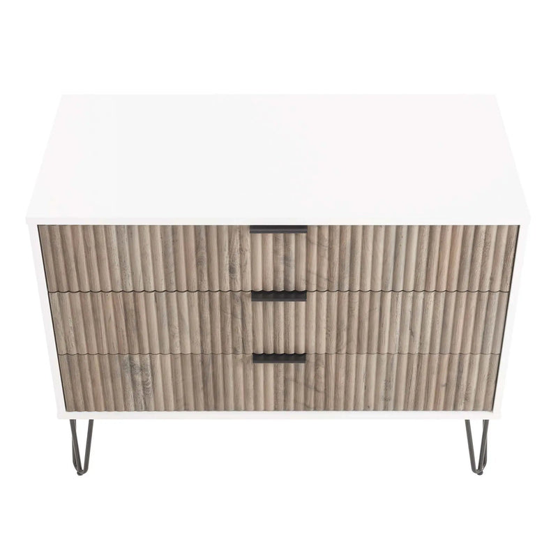 Dumbo - Fluted Dresser - Gray / White by HouseOfZazla