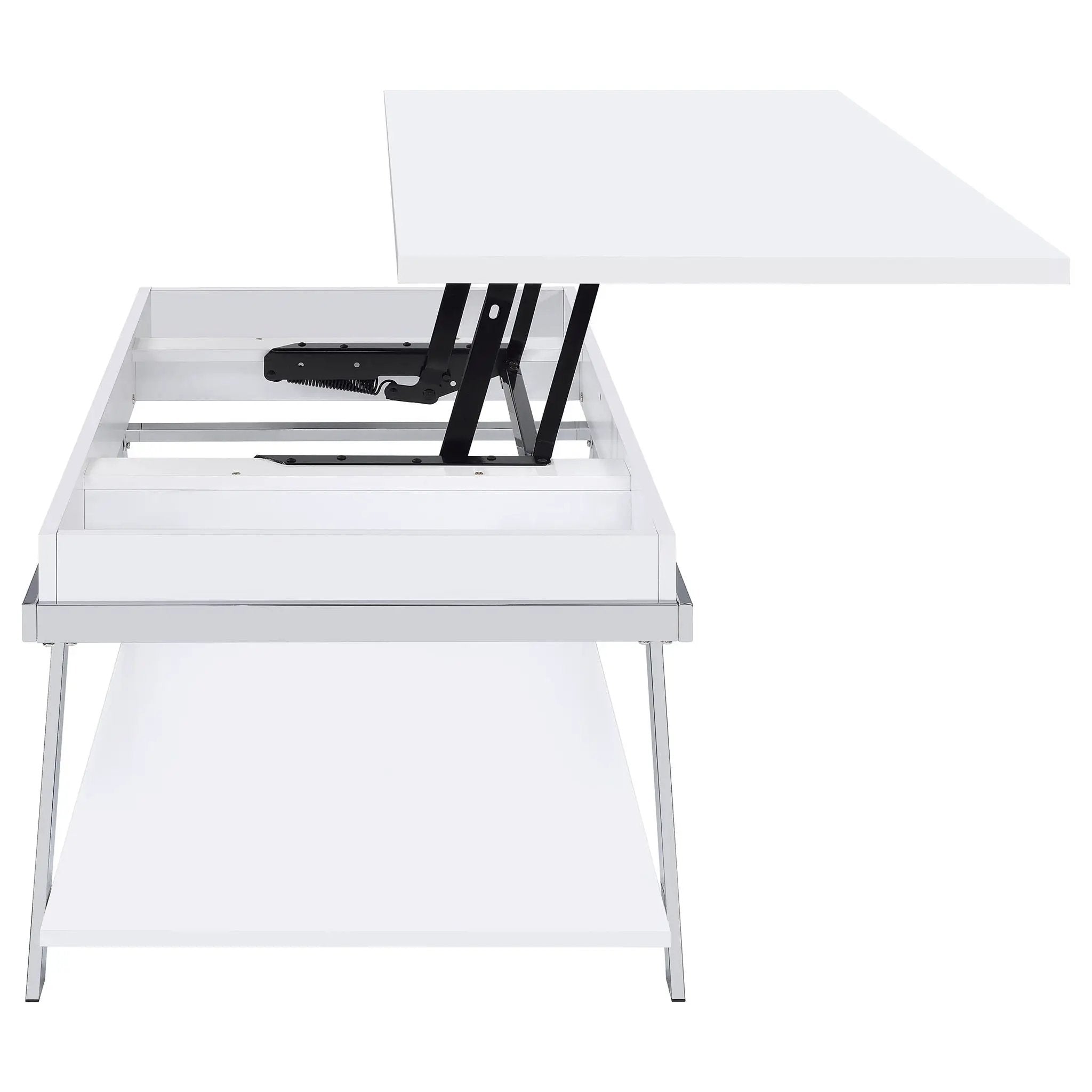 Briana - 2 Piece Coffee And End Table Set With Lift Top Legs - Gloss White