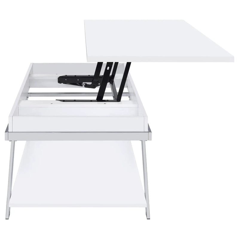 Briana - 2 Piece Coffee And End Table Set With Lift Top Legs - Gloss White