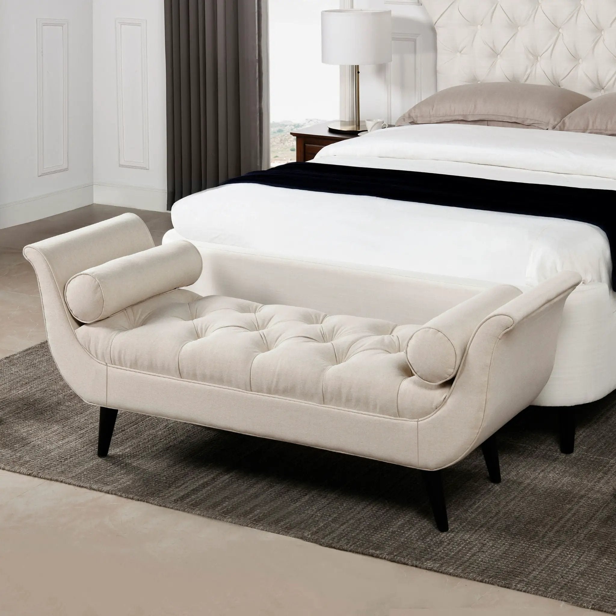 Alma - Tufted Flared Arm Entryway Bench by HouseOfZazla