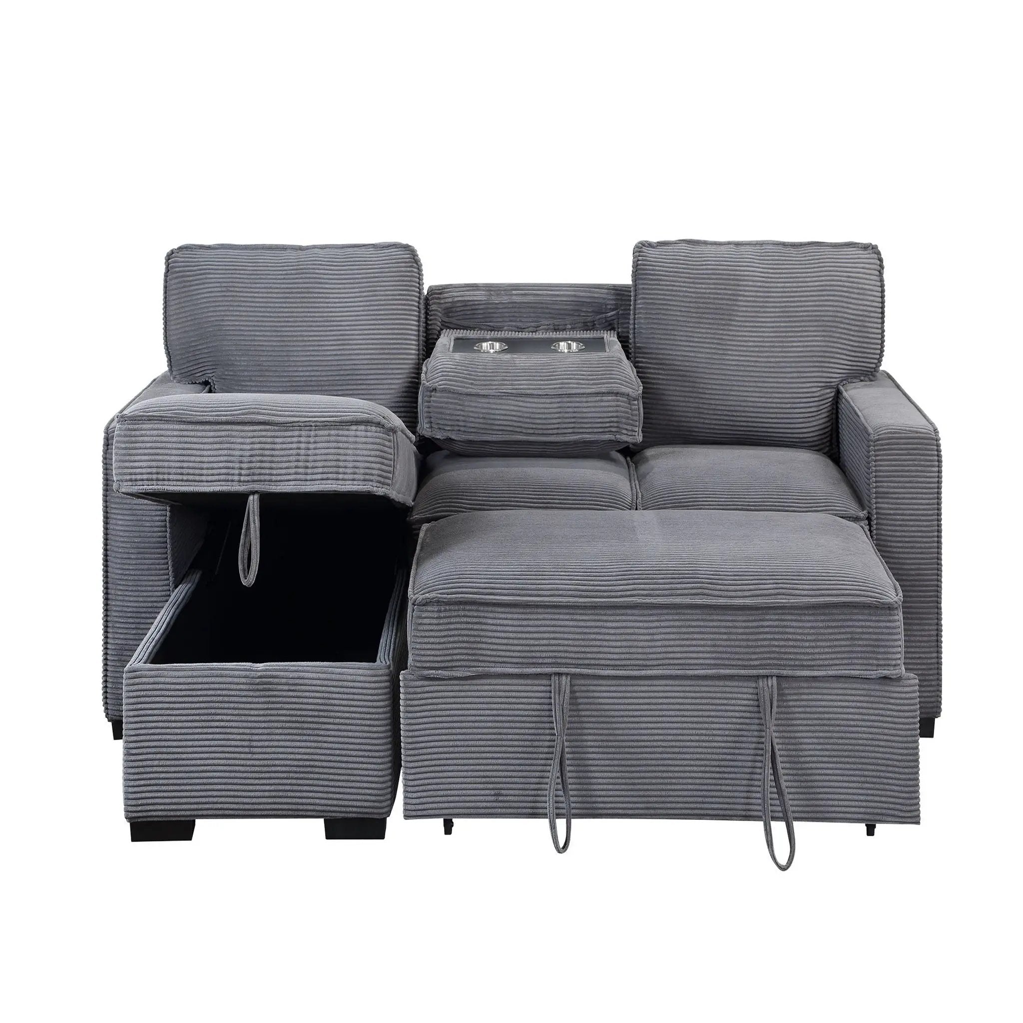 Territory - Pull Out Sofa Bed With Design - Dark Gray by Unique Piece Furniture