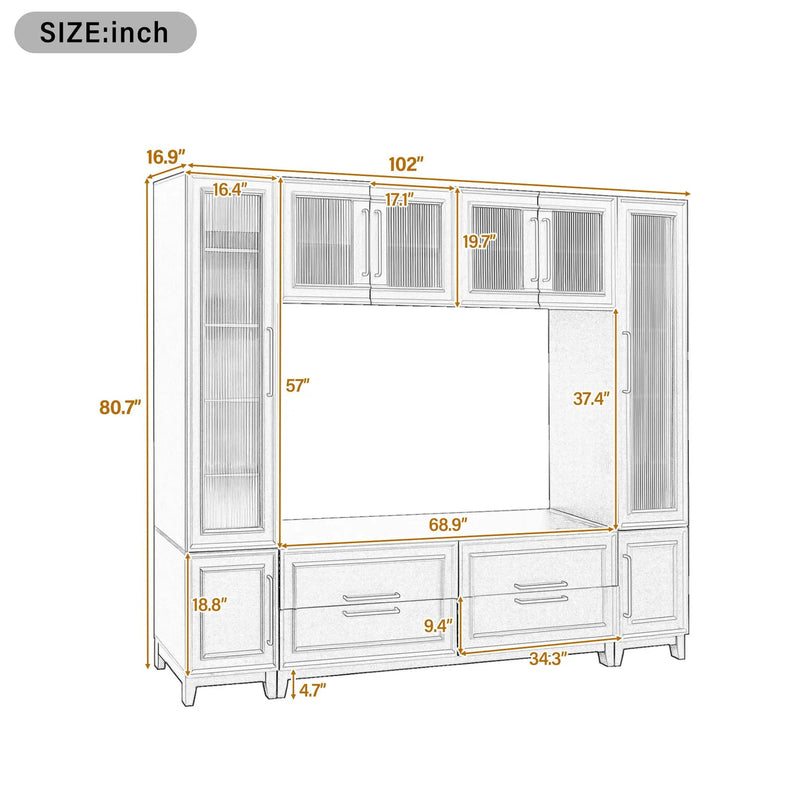 Wall Unit Modern Entertainment Center With Glass Doors by Unique Piece Furniture