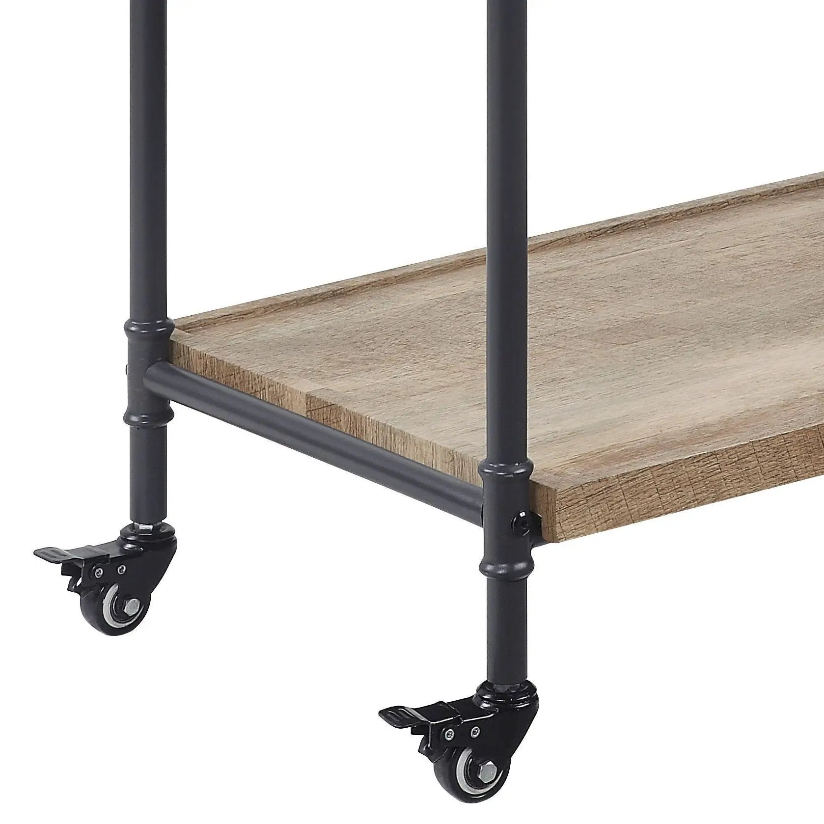 Brantley Oak & Sandy Black Finish Serving Cart by HouseOfZazla