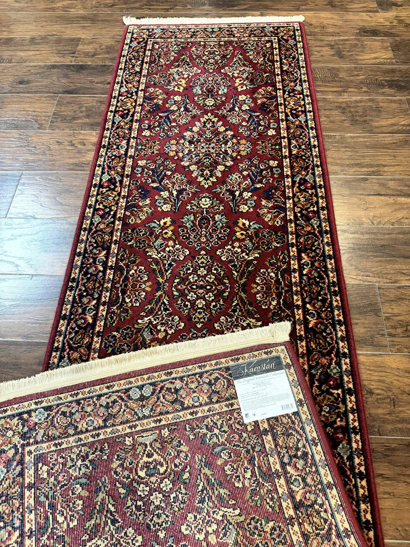 Karastan Runner Rug 2.6 x 8.6, Red Sarouk #785, Original 700 Series, Wool Karastan Runner Rug, Rare by Jewel Rugs