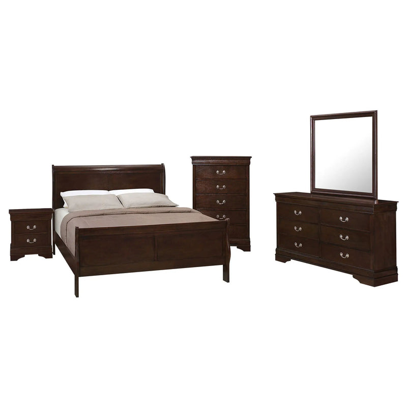 Louis Philippe 5-piece Queen Bedroom Set Cappuccino by Unique Piece Furniture