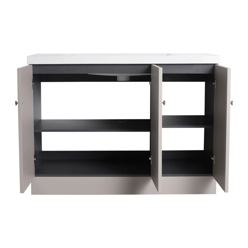 Contemporary Freestanding Bathroom Vanity With Resin Sink & Soft-Close Cabinet Doors by HouseOfZazla