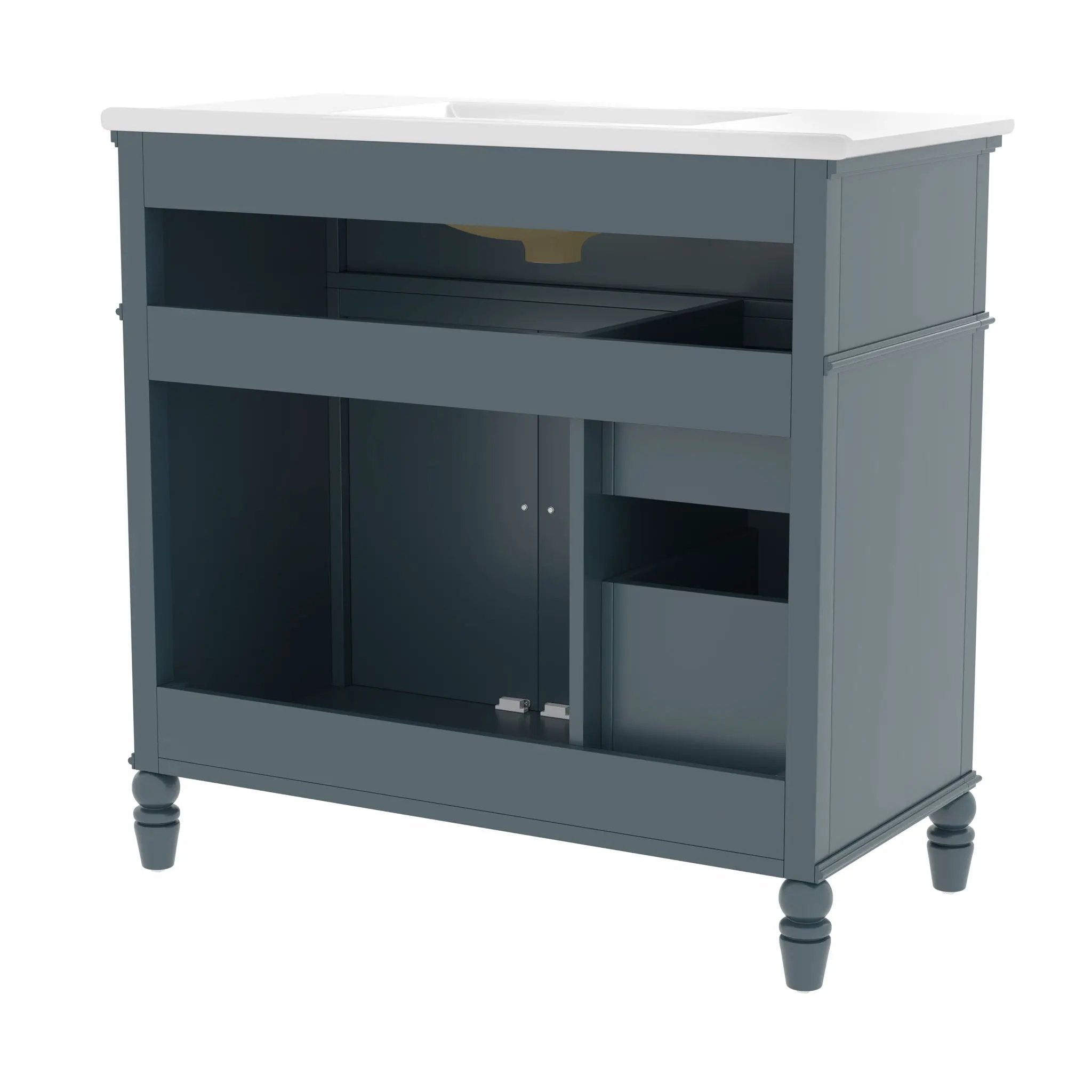 Bathroom Vanity With Sink, 2 Doors 2 Drawers, Freestanding Design by HouseOfZazla