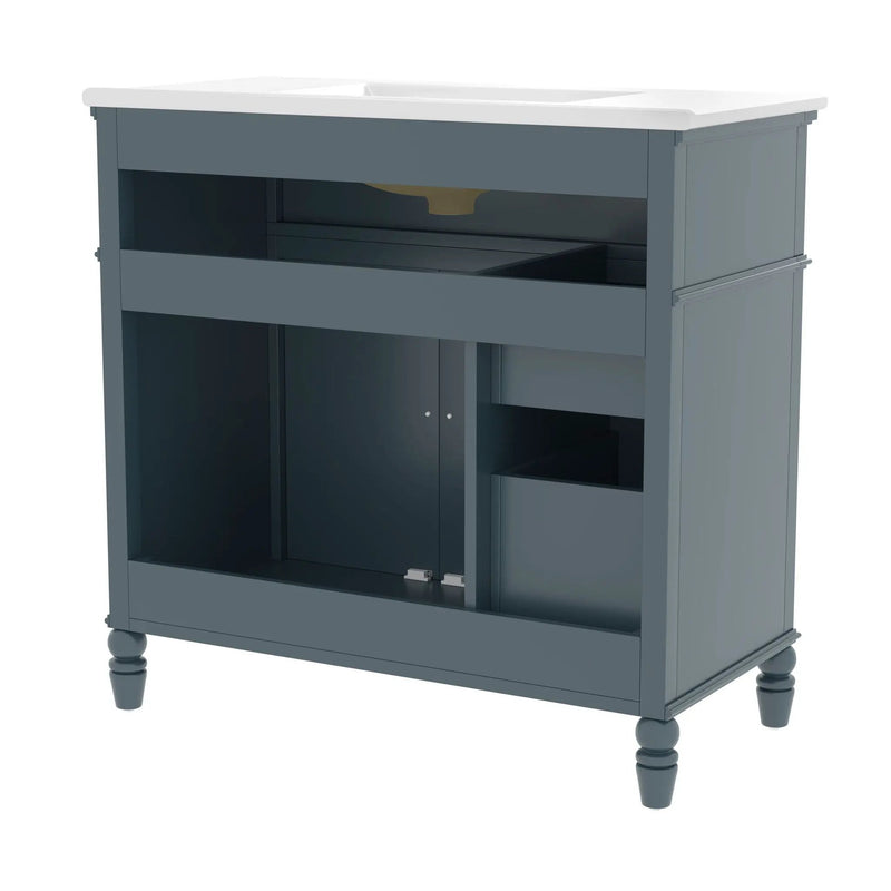 Bathroom Vanity With Sink, 2 Doors 2 Drawers, Freestanding Design by HouseOfZazla