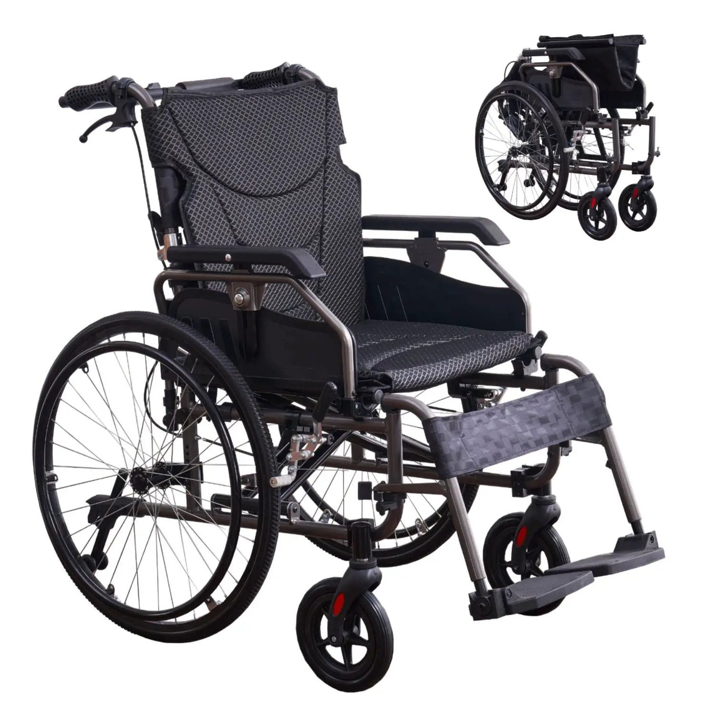 Premium Foldable Transport Wheelchair for Adults by HouseOfZazla