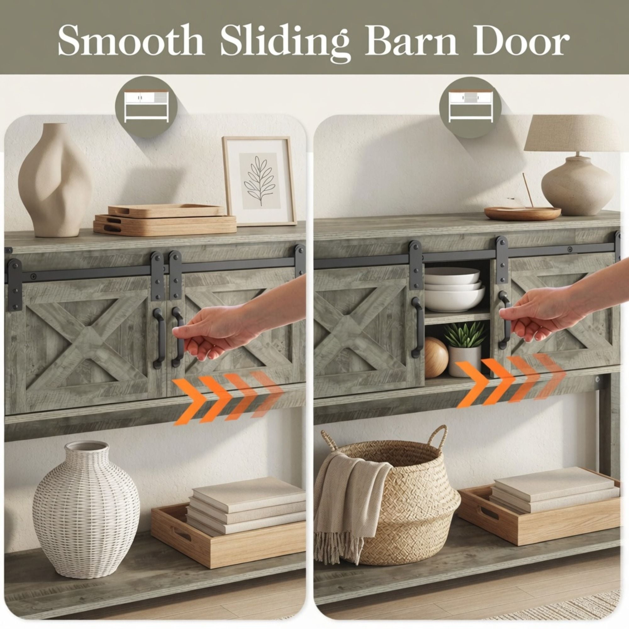 Farmhouse Entryway Table With Sliding Barn Door by HouseOfZazla