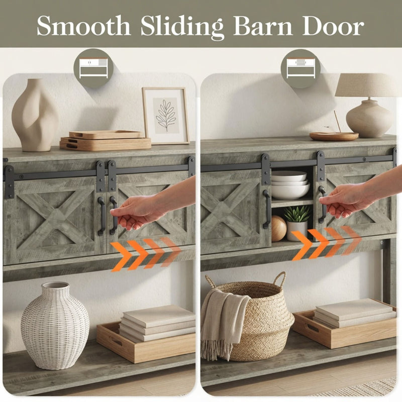 Farmhouse Entryway Table With Sliding Barn Door by HouseOfZazla